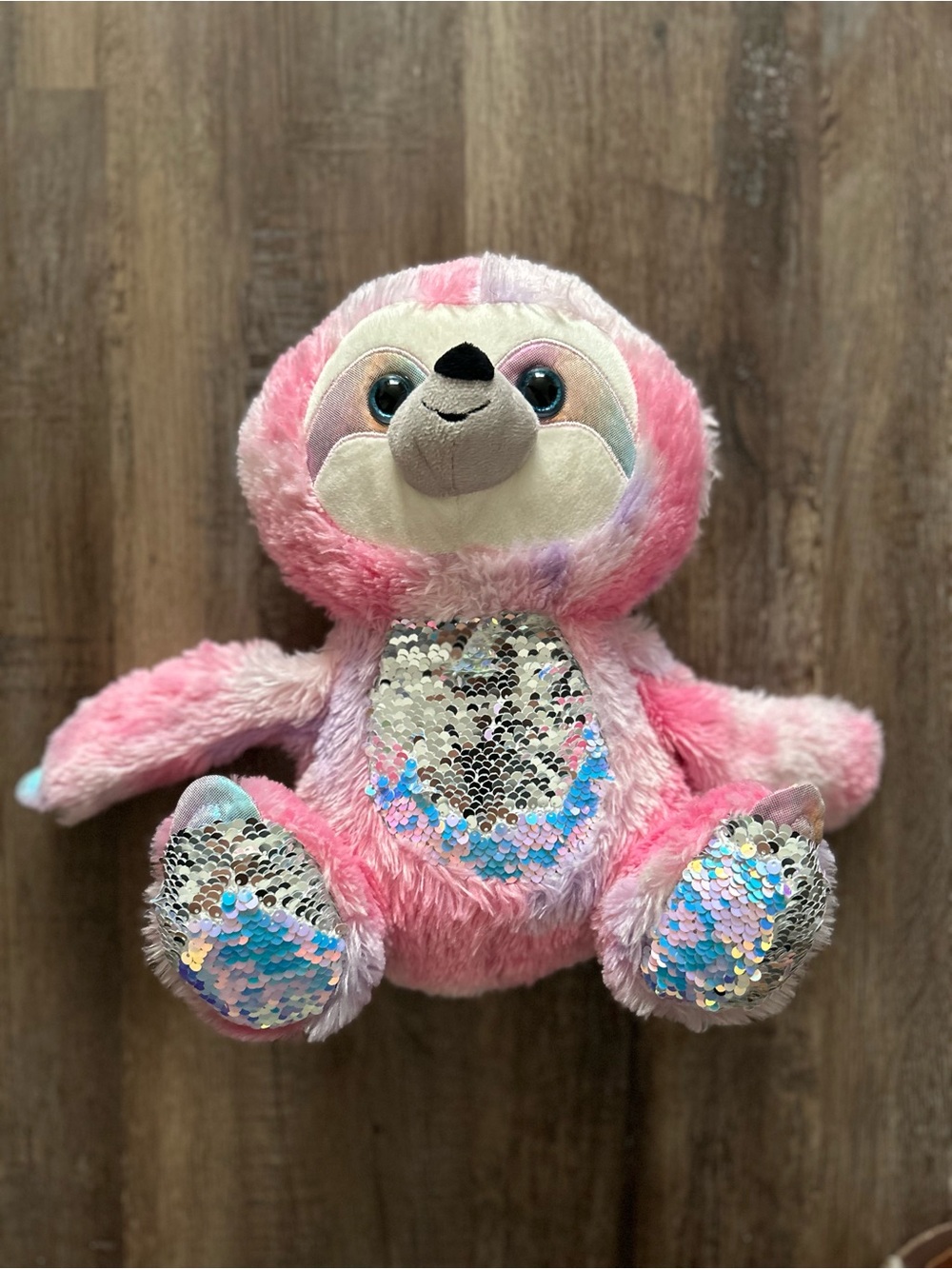 Plush Pink Sequin Sloth Stuffed Animal - Kids Toy